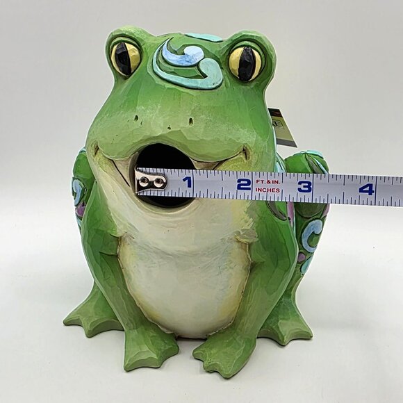 Jim Shore 2015 Outdoor Living Frog Birdhouse Resin w Chain NWT 637243 RETIRED - Picture 13 of 13